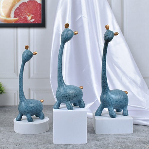 3pcs Giraffe Animal Family Statue