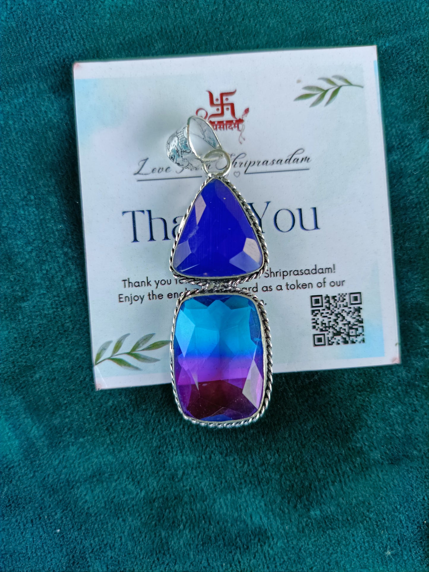 Blue and Purple Glass Pendant