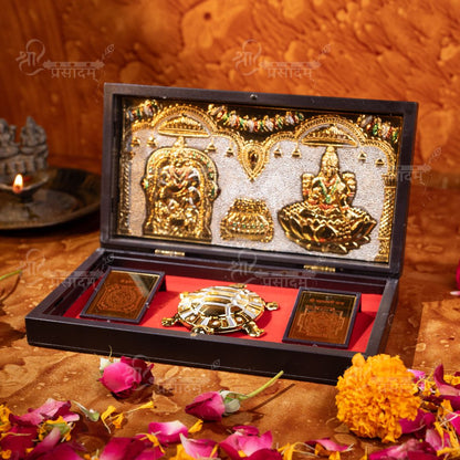 24K Gold Plated Kuber Lakshmi Pocket Temple