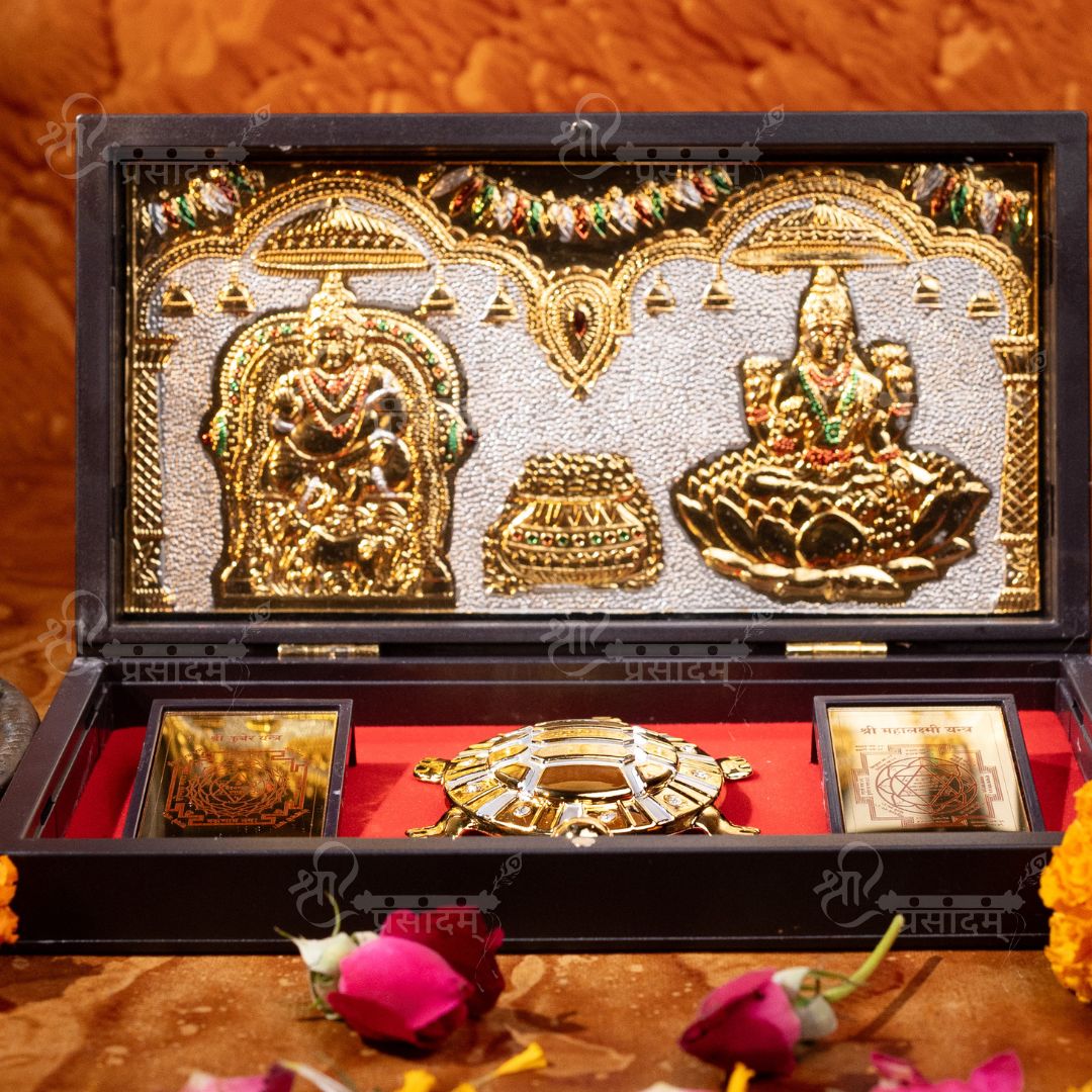 24K Gold Plated Kuber Lakshmi Pocket Temple