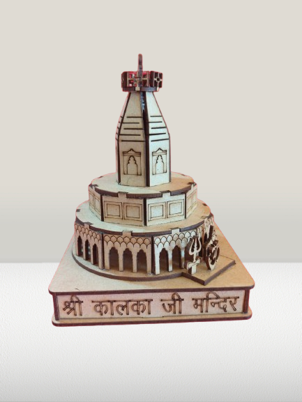 Shri Kalkaji Wooden 3D Temple 5 Inch