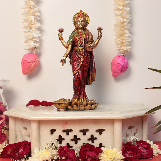 STANDING DIVINE GODDESS LAKSHMI IDOL