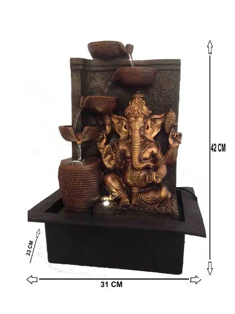 Golden Lord Ganesha Water Fountain