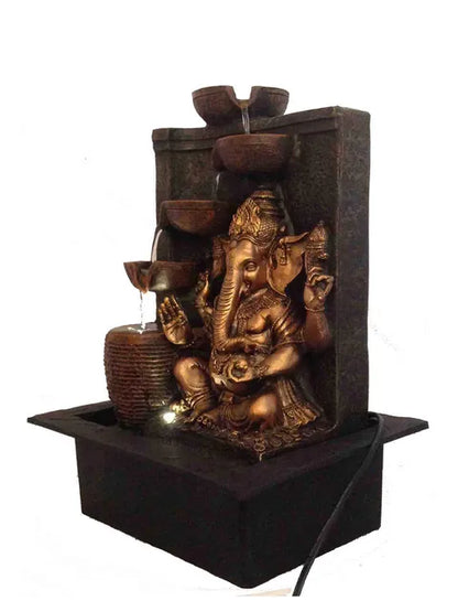 Golden Lord Ganesha Water Fountain