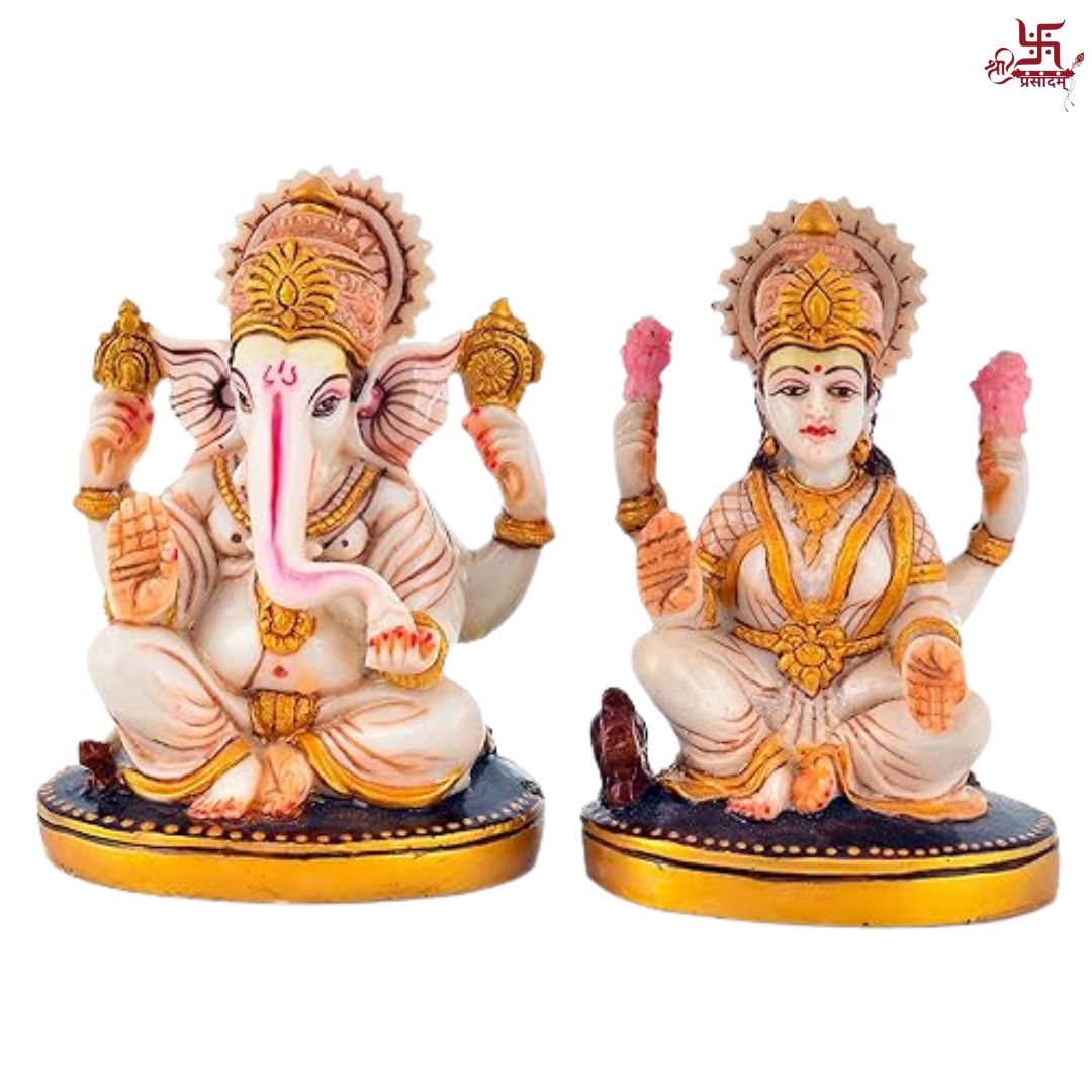 Laxmi Ji Ganesh Ji Murti For Car Dashboard, Home, Office, And Shop