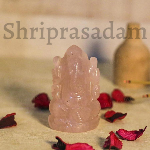 Rose Quartz Peace Gemstone Ganesha Showpiece