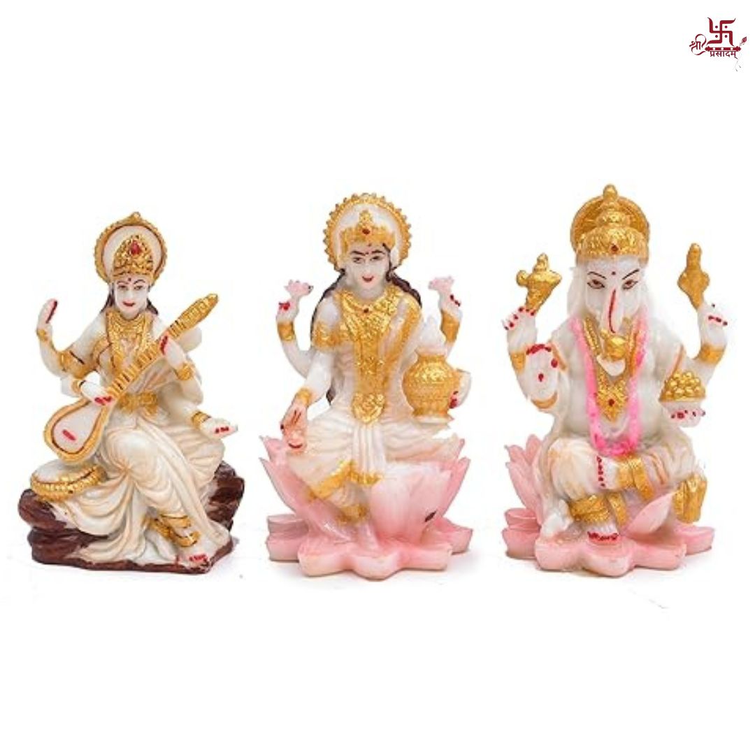 Laxmi Ganesh Saraswati Ji Murti for Puja, Home, Office