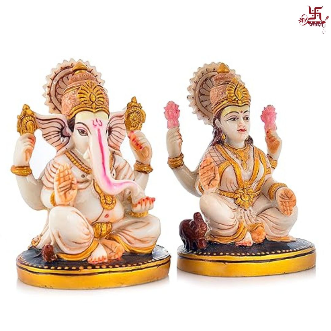 Laxmi Ji Ganesh Ji Murti For Car Dashboard, Home, Office, And Shop