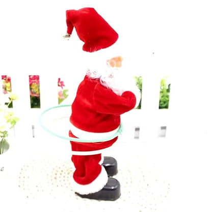 Santa Dancing with Hula Hoops Toy for Christmas Decoration & Gifting