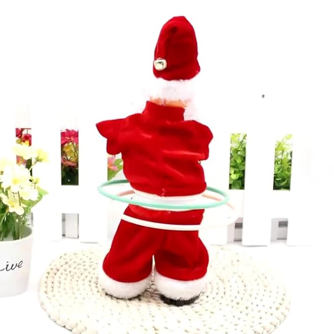 Santa Dancing with Hula Hoops Toy for Christmas Decoration & Gifting