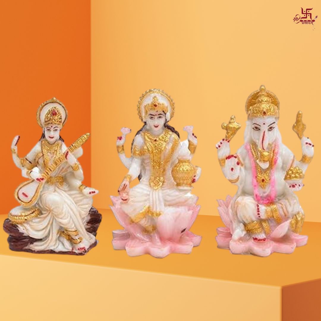 Laxmi Ganesh Saraswati Ji Murti for Puja, Home, Office