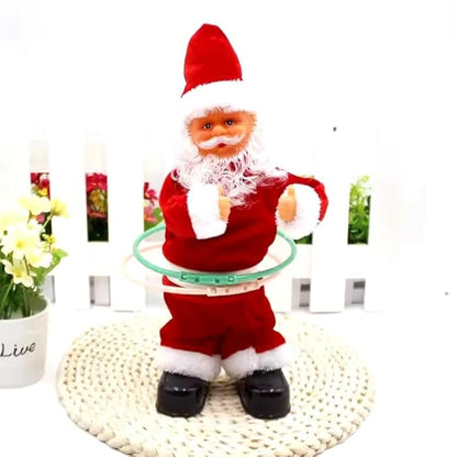 Santa Dancing with Hula Hoops Toy for Christmas Decoration & Gifting