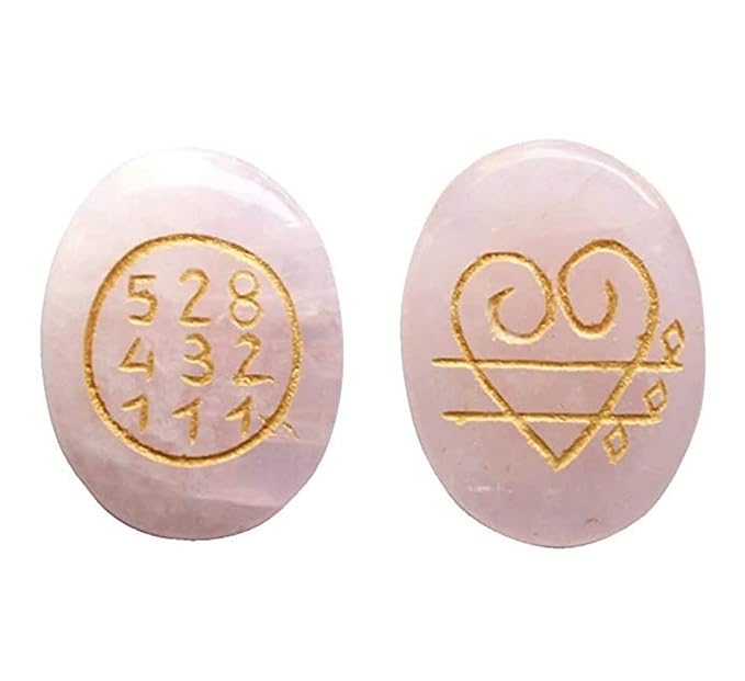 Rose Quartz Stone Zibu Symbol Coin