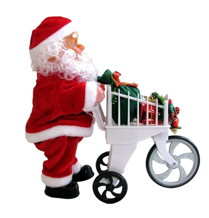 Santa Claus with Trolley Toy for Christmas Decoration & Gifting