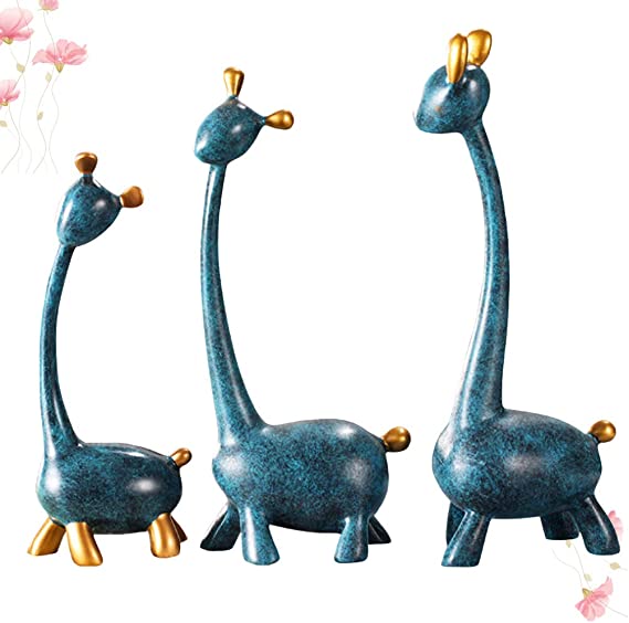 3pcs Giraffe Animal Family Statue