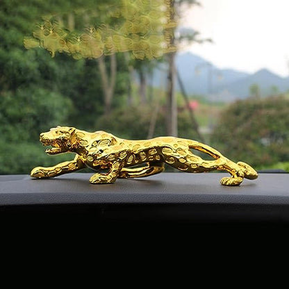 Golden Creative Cheetah Figurine Art Crafts Sculpture for Decor