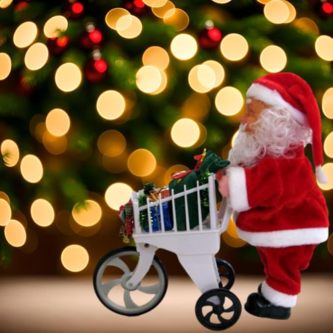 Santa Claus with Trolley Toy for Christmas Decoration & Gifting