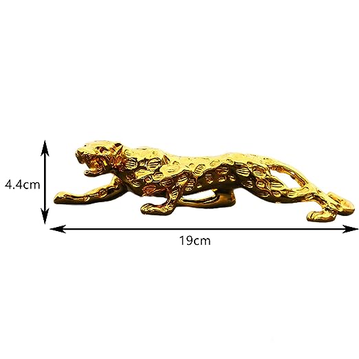 Golden Creative Cheetah Figurine Art Crafts Sculpture for Decor