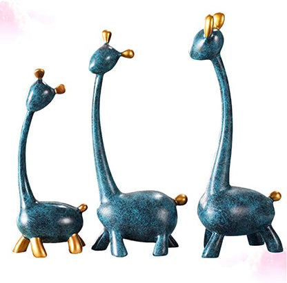 3pcs Giraffe Animal Family Statue