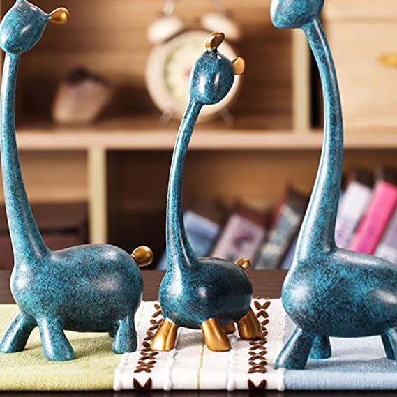 3pcs Giraffe Animal Family Statue