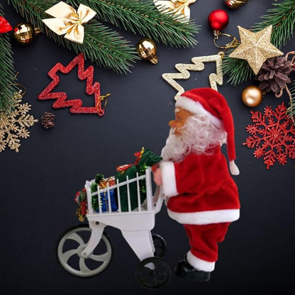 Santa Claus with Trolley Toy for Christmas Decoration & Gifting