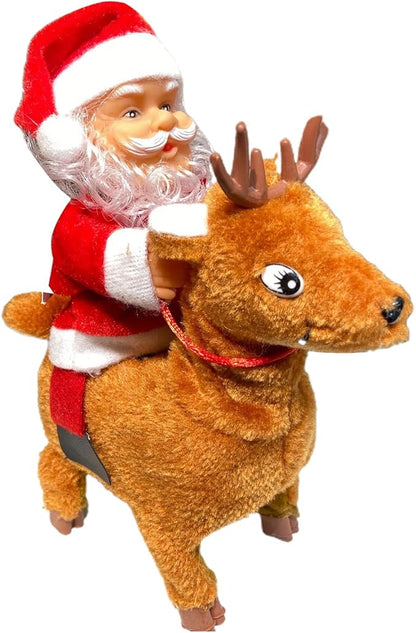 Santa Claus on Deer Toy for Christmas Decoration & Gifting