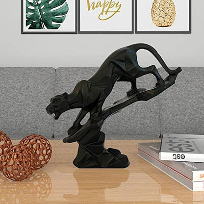 Polyresin Matte Abstract Black Panther Statue