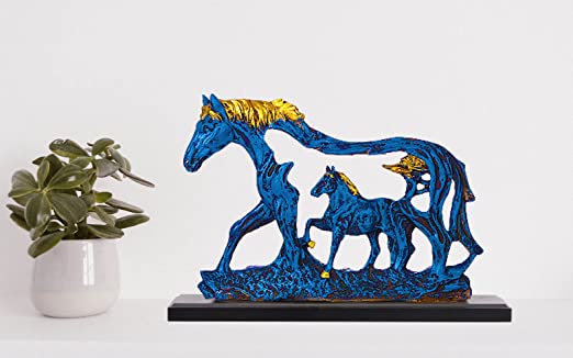 Stone Horse Statue with Baby Horse I Animal Figurines Gifts