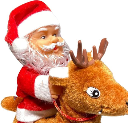 Santa Claus on Deer Toy for Christmas Decoration & Gifting