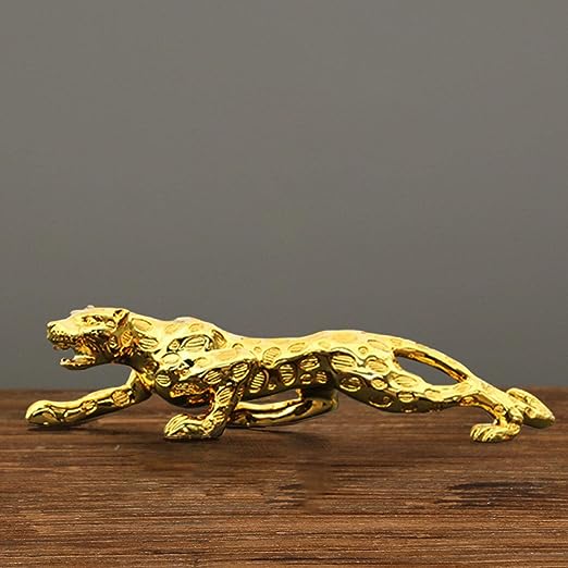 Golden Creative Cheetah Figurine Art Crafts Sculpture for Decor