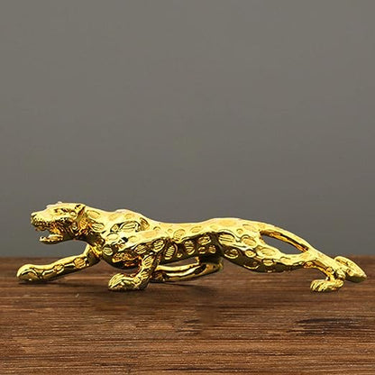 Golden Creative Cheetah Figurine Art Crafts Sculpture for Decor