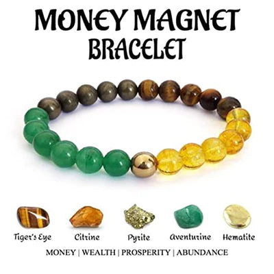 Set of 3 in 1- Money Magnet Bracelet, Pyrite Ring, Zibu Coin