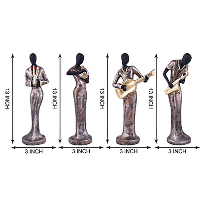 Musical Instrument Resin  Showpiece, Set of 4 (Gold)