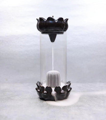 CERAMIC SMOKE BACKFLOW INCENSE BURNER HOLDER WITH 10 CONES