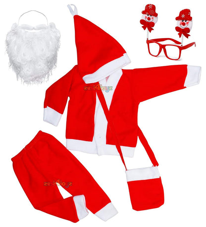 Combo of Chirtsmas Santa Claus Dress & Beard (Pack of 2)