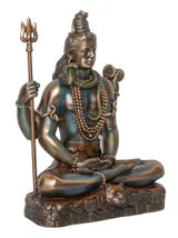 Lord Shiva Padmasana Cold Cast Bronze Resin Decorative Figurine