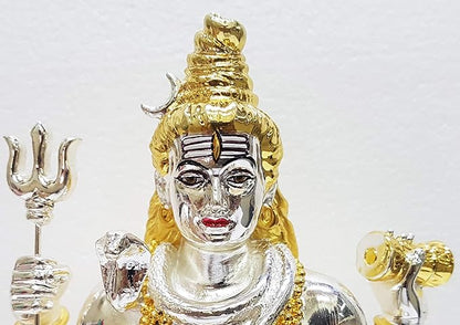 Lord Shiva Gold and Silver Plated Idol For Puja, Home, And Gift