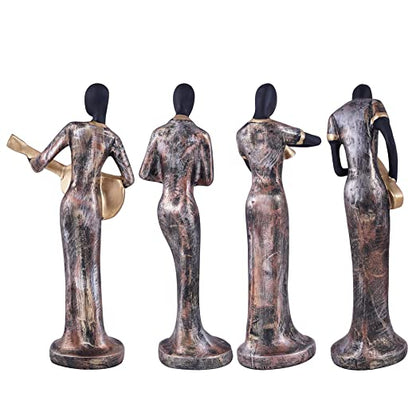 Musical Instrument Resin  Showpiece, Set of 4 (Gold)