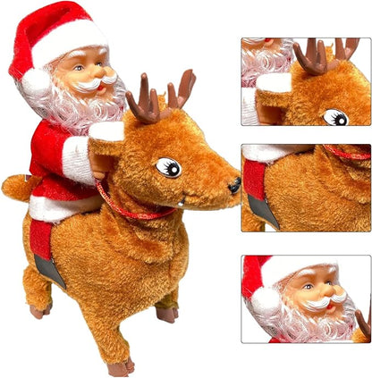 Santa Claus on Deer Toy for Christmas Decoration & Gifting