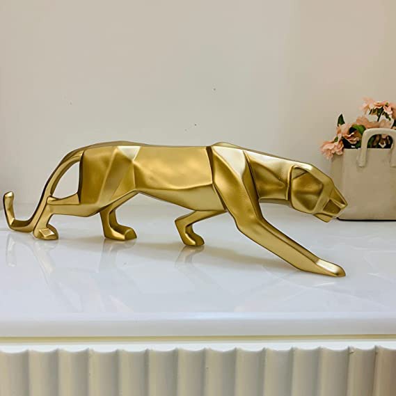 Jaguar Panther Decorative Showpiece (Gold)