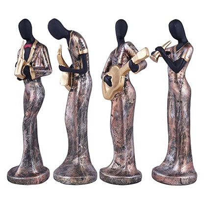 Musical Instrument Resin  Showpiece, Set of 4 (Gold)