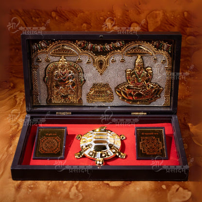 24K Gold Plated Kuber Lakshmi Pocket Temple