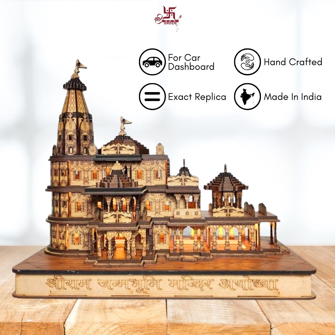 Ayodhya Temple - Shri Ram Mandir 3D Wooden Temple For Home/Office/Shop