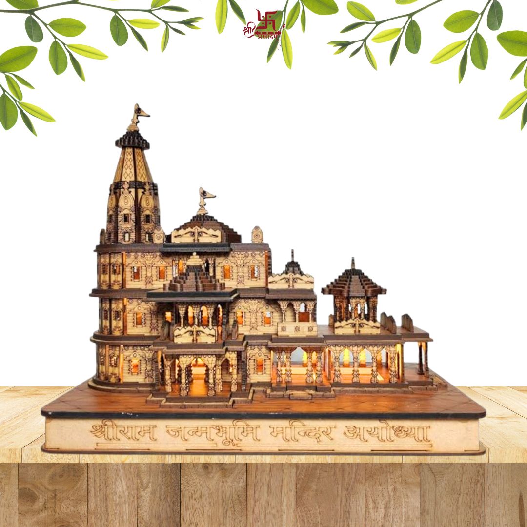 Ayodhya Temple - Shri Ram Mandir 3D Wooden Temple For Home/Office/Shop