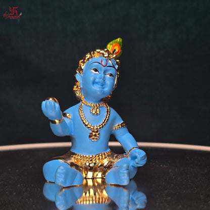 Bal Krishna Gold Plated Idol For Puja, Home, Gift