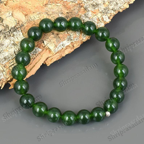 Jade Natural Stone Beads Unisex Bracelet