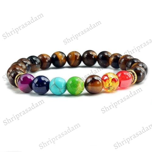 7 Chakra Bead Bracelet Tiger Eye Bracelet