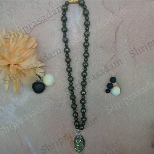 Pyrite mala with Pyrite Pendant