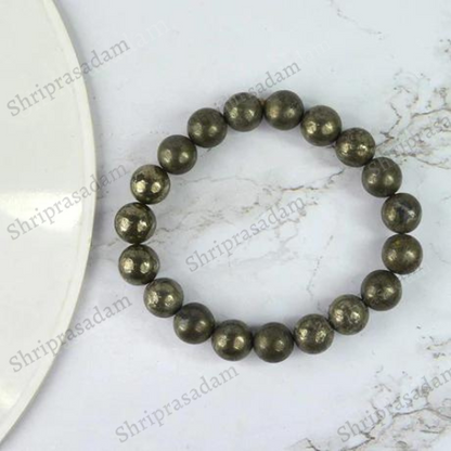 Green Epidote Pyrite Inclusion Beads Genuine bracelet