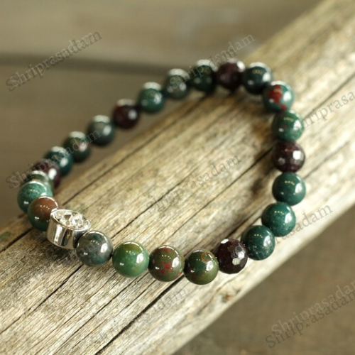 Men's Heliotrope and Garnet Bracelet